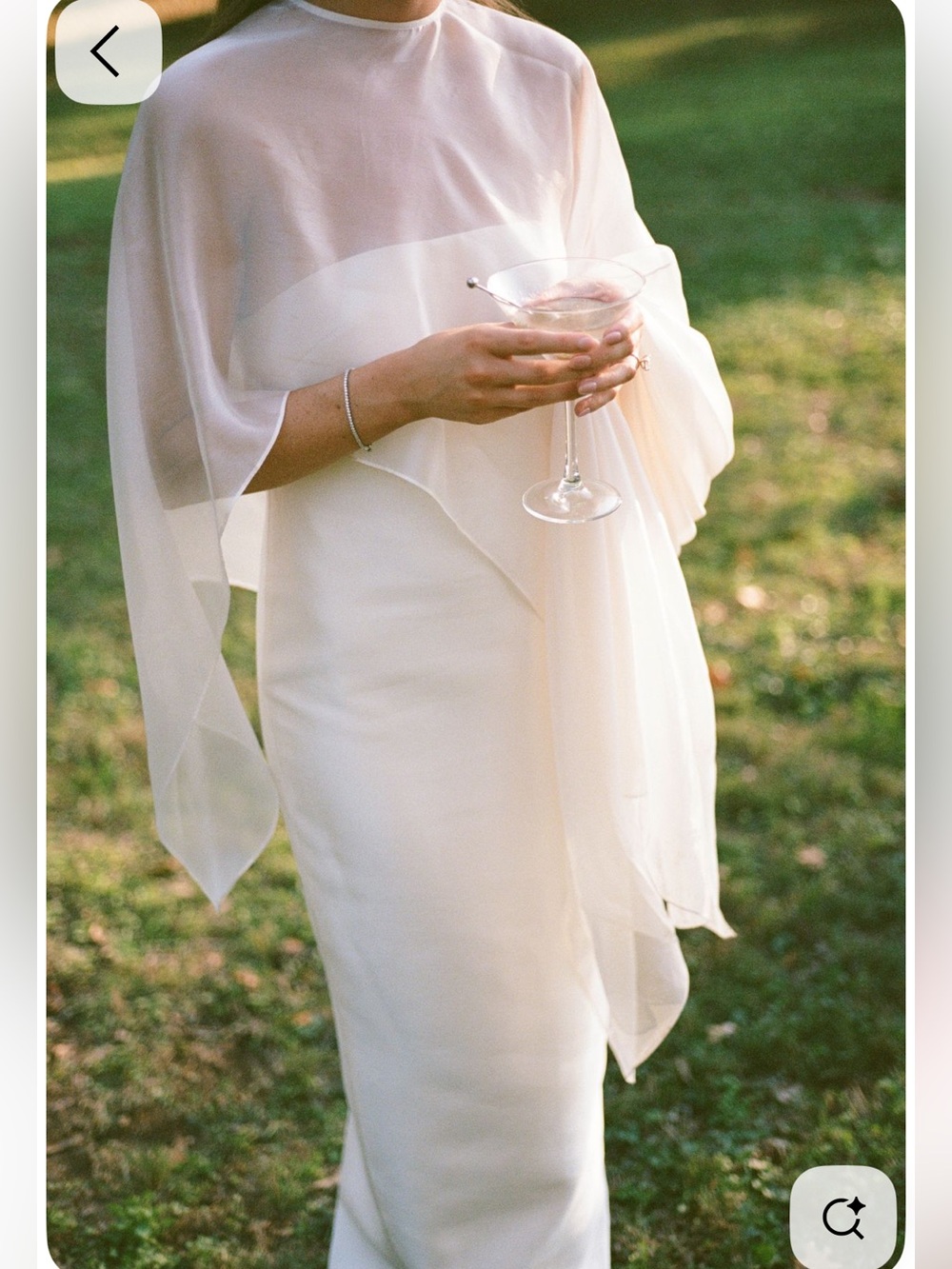 Elegant Cream Sheath Dress with Chiffon Overlay